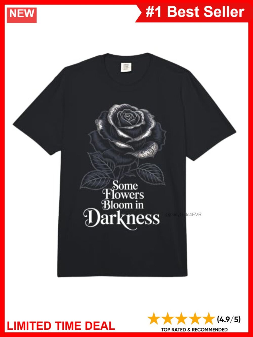 Comfort Colors Heavyweight Cotton T-Shirt Gothic Floral Graphic Tee